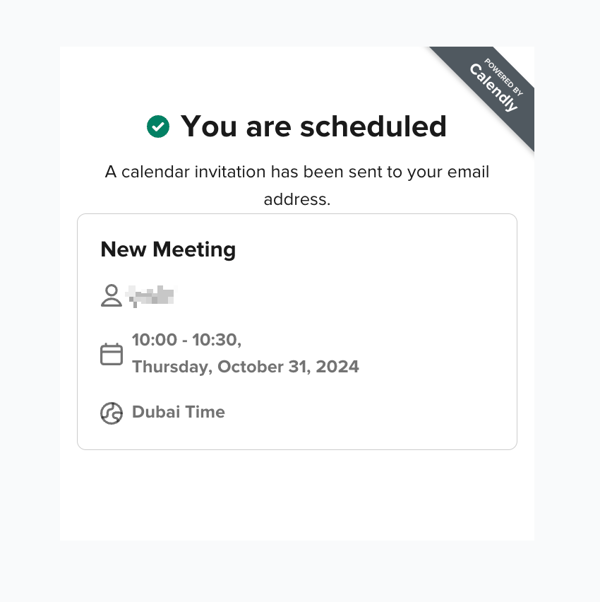 رسالة تأكيد الحجز You are scheduled