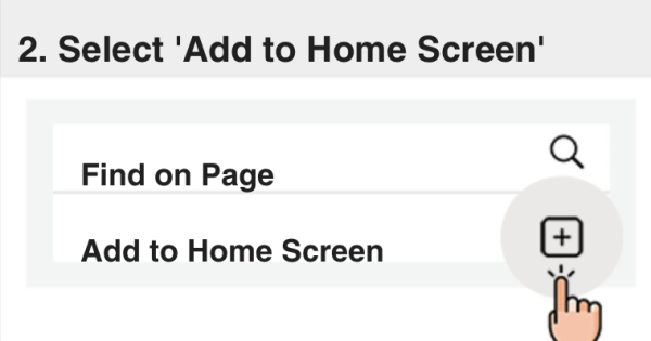 The Add to Home Screen option in the share menu